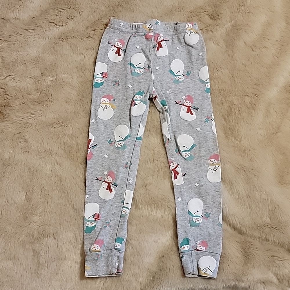 GIRL'S CARTER'S 2-PIECE RED AND GRAY SNOWMEN PAJAMAS, SIZE 4T - Picture 6 of 8